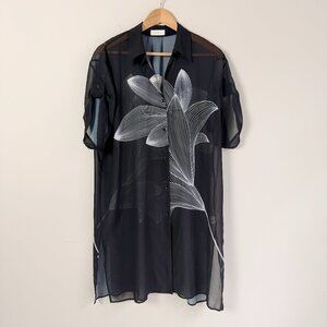 Gottex Black Sheer Swim Coverup Small